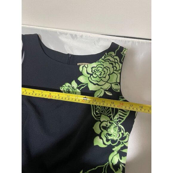Maya Brooke Womens Size 8 Floral Print Dress Navy & Green Polyester/Spandex - Picture 11 of 12